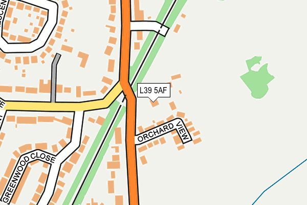 L39 5AF map - OS OpenMap – Local (Ordnance Survey)