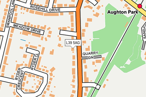 L39 5AG map - OS OpenMap – Local (Ordnance Survey)