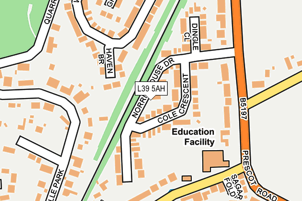 L39 5AH map - OS OpenMap – Local (Ordnance Survey)