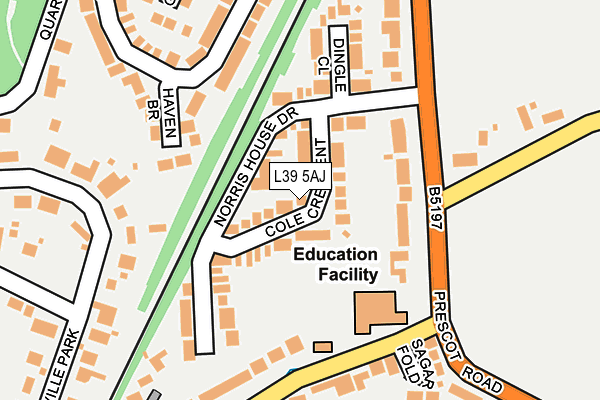 L39 5AJ map - OS OpenMap – Local (Ordnance Survey)
