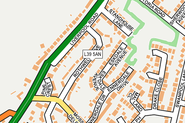 L39 5AN map - OS OpenMap – Local (Ordnance Survey)