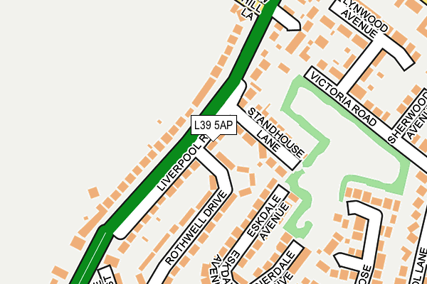 L39 5AP map - OS OpenMap – Local (Ordnance Survey)