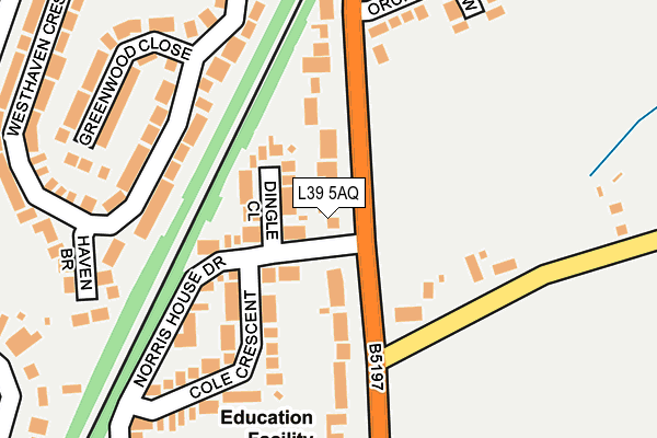 L39 5AQ map - OS OpenMap – Local (Ordnance Survey)