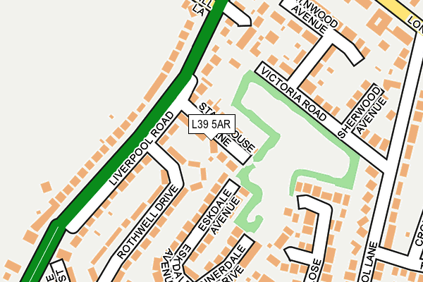 L39 5AR map - OS OpenMap – Local (Ordnance Survey)