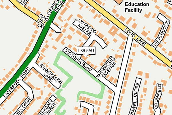 L39 5AU map - OS OpenMap – Local (Ordnance Survey)