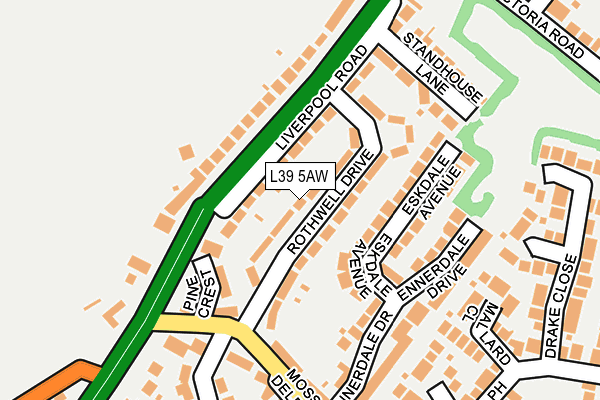 L39 5AW map - OS OpenMap – Local (Ordnance Survey)