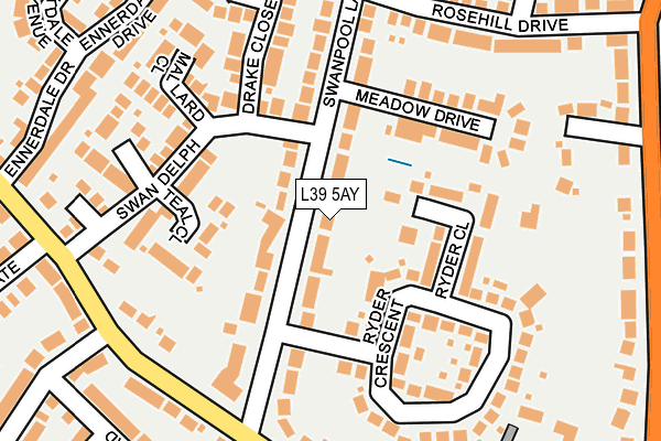 L39 5AY map - OS OpenMap – Local (Ordnance Survey)