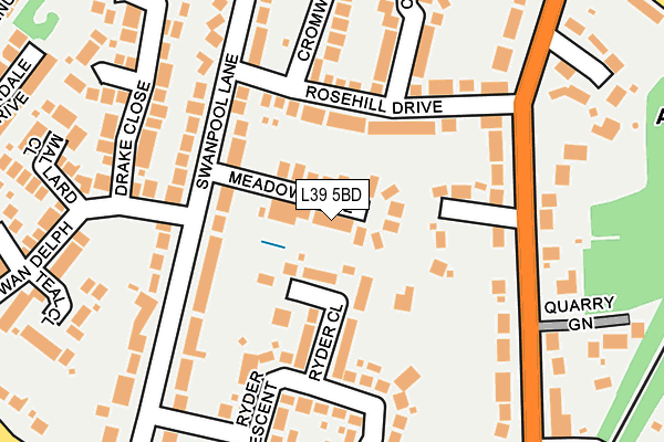 L39 5BD map - OS OpenMap – Local (Ordnance Survey)