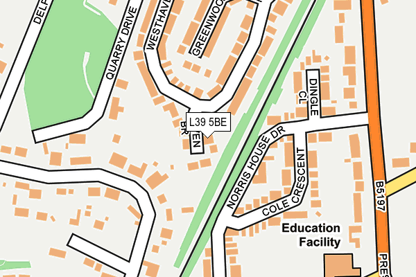 L39 5BE map - OS OpenMap – Local (Ordnance Survey)