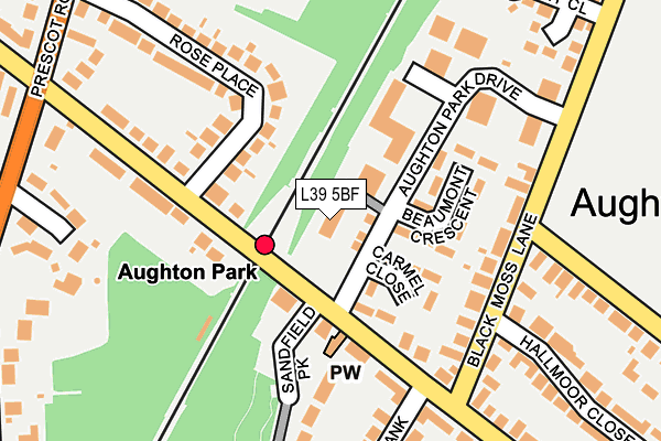L39 5BF map - OS OpenMap – Local (Ordnance Survey)