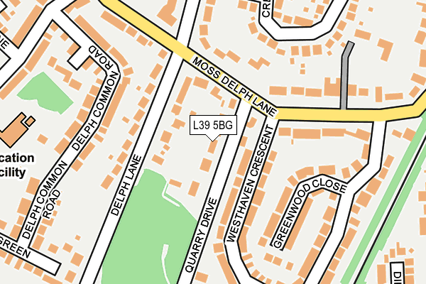L39 5BG map - OS OpenMap – Local (Ordnance Survey)