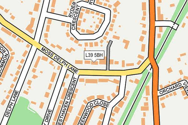 L39 5BH map - OS OpenMap – Local (Ordnance Survey)