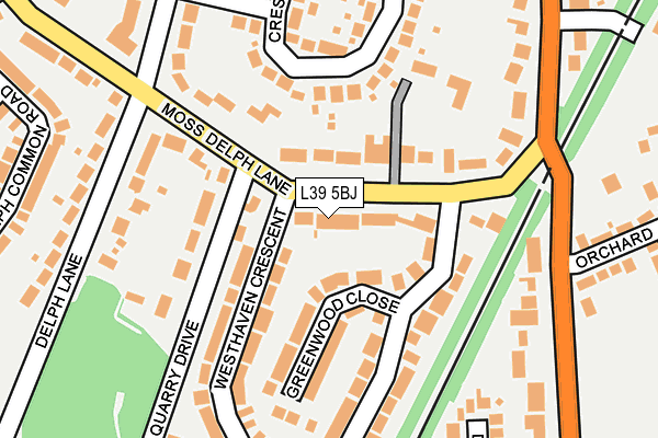 L39 5BJ map - OS OpenMap – Local (Ordnance Survey)