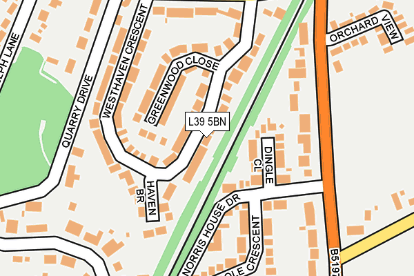 L39 5BN map - OS OpenMap – Local (Ordnance Survey)
