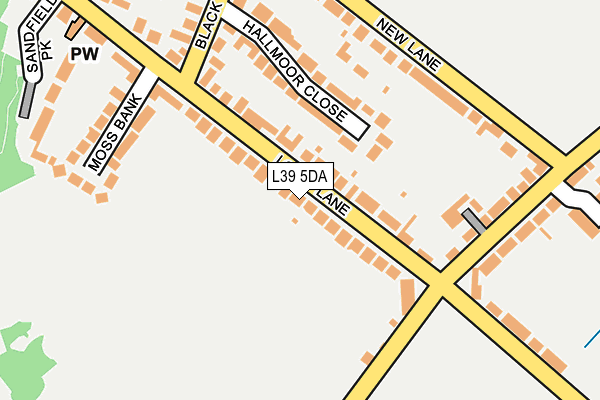 L39 5DA map - OS OpenMap – Local (Ordnance Survey)