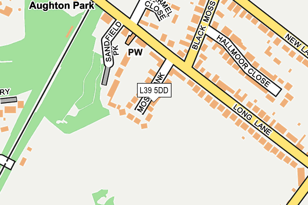 L39 5DD map - OS OpenMap – Local (Ordnance Survey)