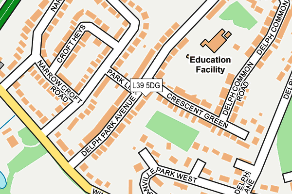 L39 5DG map - OS OpenMap – Local (Ordnance Survey)