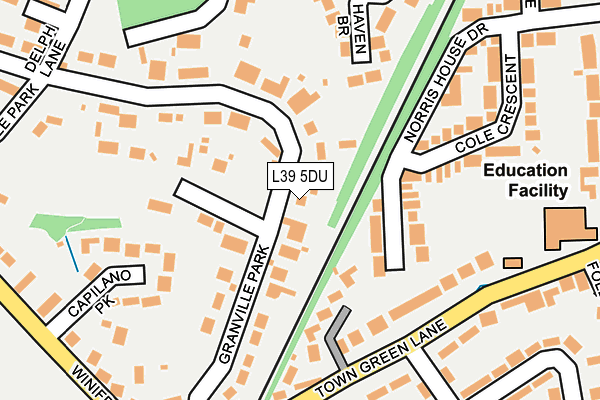 L39 5DU map - OS OpenMap – Local (Ordnance Survey)