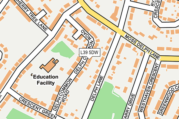 L39 5DW map - OS OpenMap – Local (Ordnance Survey)