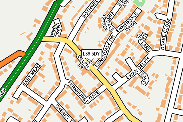 L39 5DY map - OS OpenMap – Local (Ordnance Survey)