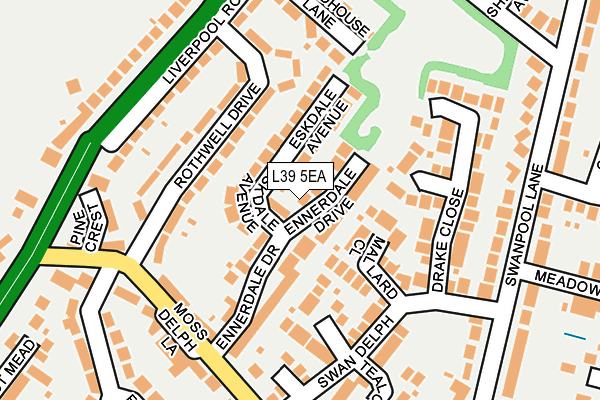 L39 5EA map - OS OpenMap – Local (Ordnance Survey)