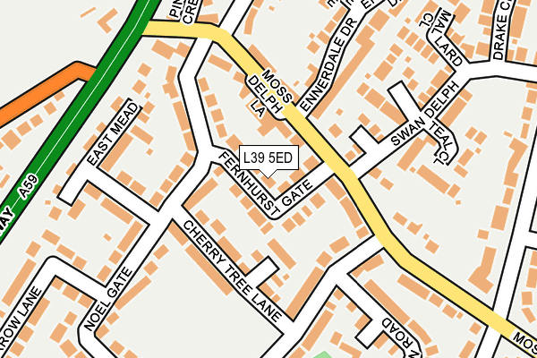 L39 5ED map - OS OpenMap – Local (Ordnance Survey)
