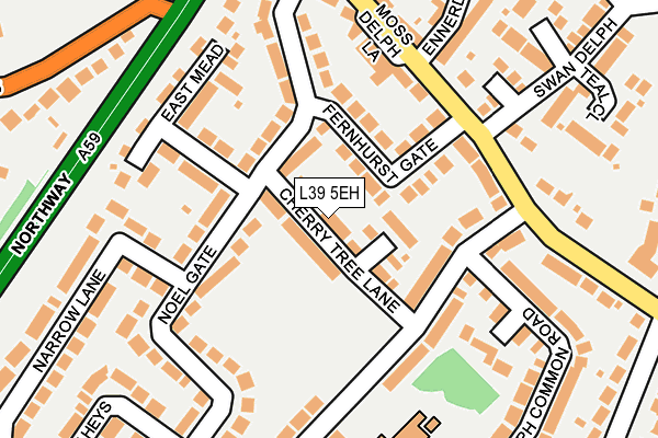 L39 5EH map - OS OpenMap – Local (Ordnance Survey)