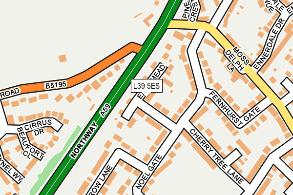 L39 5ES map - OS OpenMap – Local (Ordnance Survey)