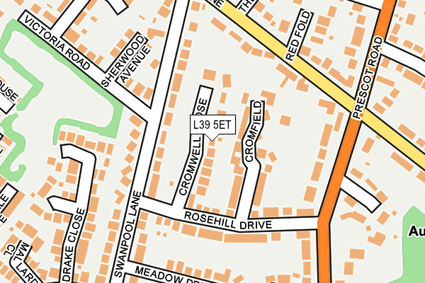 L39 5ET map - OS OpenMap – Local (Ordnance Survey)