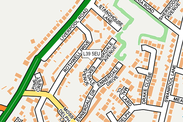 L39 5EU map - OS OpenMap – Local (Ordnance Survey)