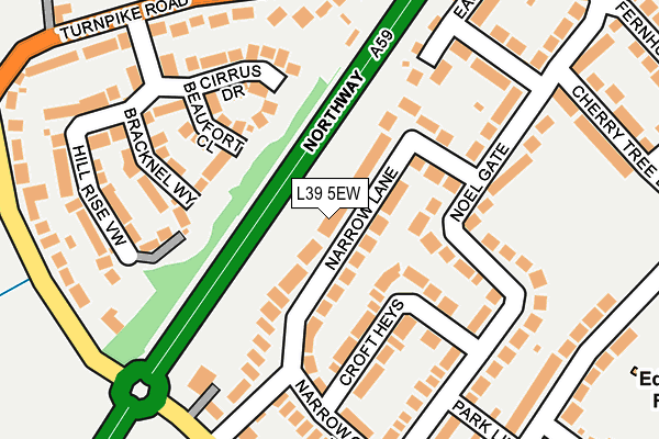 L39 5EW map - OS OpenMap – Local (Ordnance Survey)