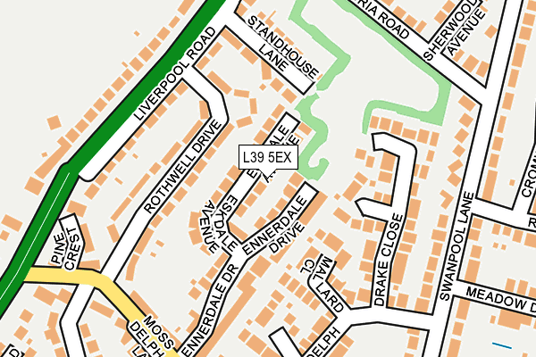 L39 5EX map - OS OpenMap – Local (Ordnance Survey)