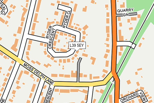 L39 5EY map - OS OpenMap – Local (Ordnance Survey)