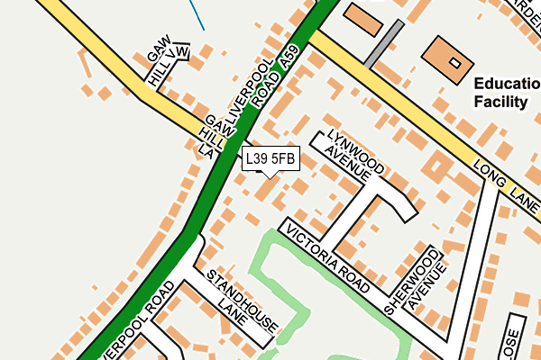 L39 5FB map - OS OpenMap – Local (Ordnance Survey)