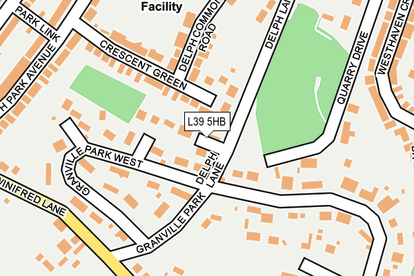 L39 5HB map - OS OpenMap – Local (Ordnance Survey)