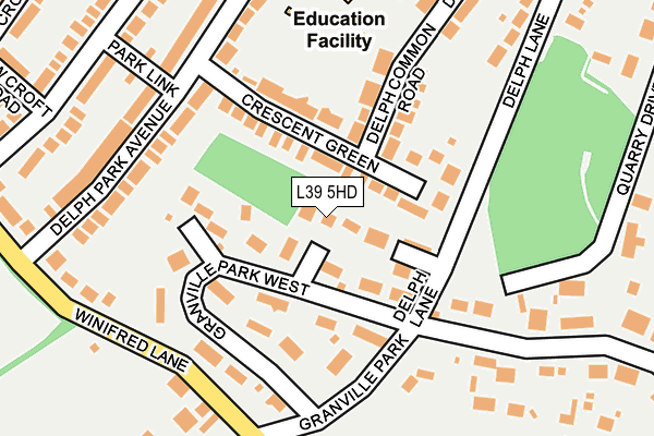 L39 5HD map - OS OpenMap – Local (Ordnance Survey)