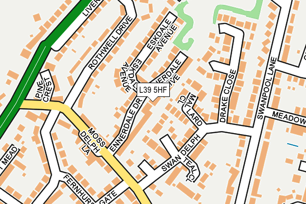 L39 5HF map - OS OpenMap – Local (Ordnance Survey)