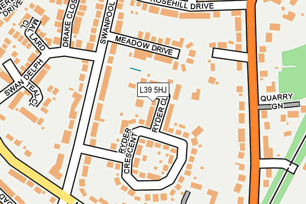 L39 5HJ map - OS OpenMap – Local (Ordnance Survey)
