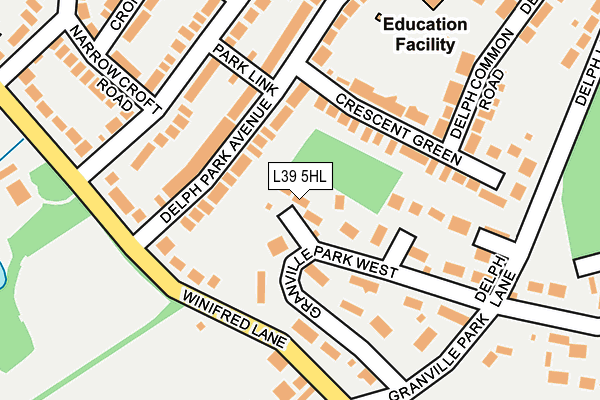 L39 5HL map - OS OpenMap – Local (Ordnance Survey)