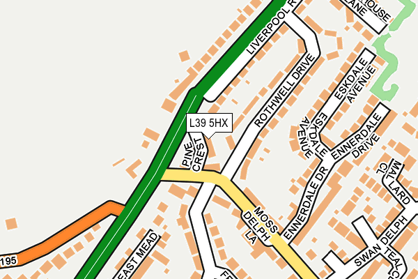 L39 5HX map - OS OpenMap – Local (Ordnance Survey)