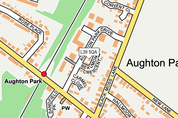 L39 5QA map - OS OpenMap – Local (Ordnance Survey)