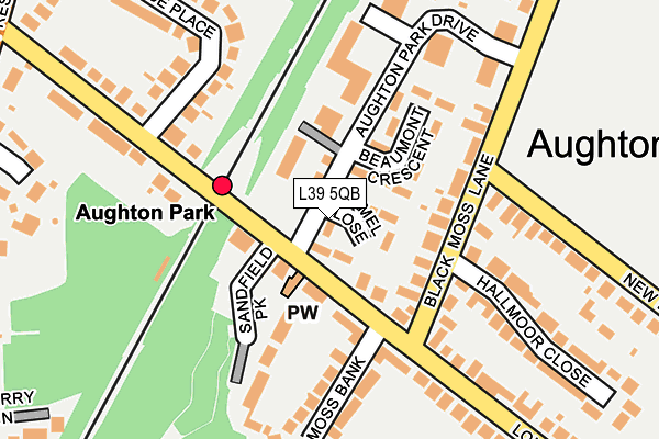 L39 5QB map - OS OpenMap – Local (Ordnance Survey)