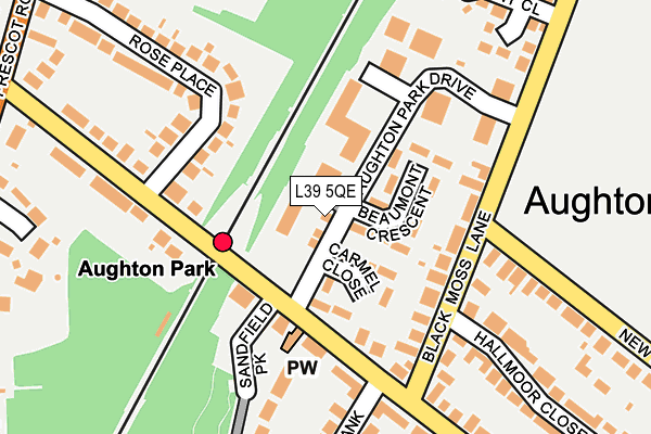 L39 5QE map - OS OpenMap – Local (Ordnance Survey)