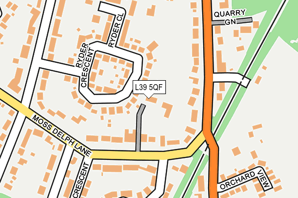 L39 5QF map - OS OpenMap – Local (Ordnance Survey)