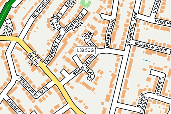 L39 5QG map - OS OpenMap – Local (Ordnance Survey)