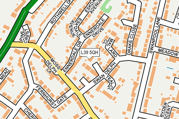 L39 5QH map - OS OpenMap – Local (Ordnance Survey)