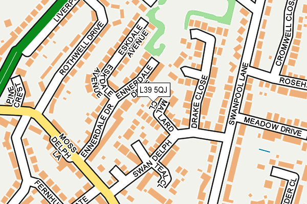 L39 5QJ map - OS OpenMap – Local (Ordnance Survey)