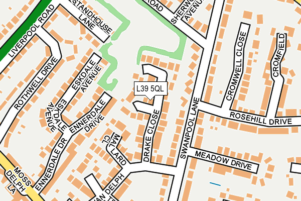 L39 5QL map - OS OpenMap – Local (Ordnance Survey)
