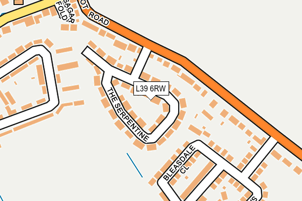 L39 6RW map - OS OpenMap – Local (Ordnance Survey)
