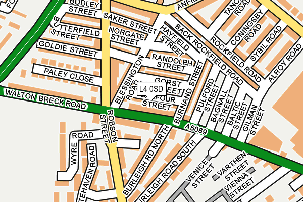 L4 0SD map - OS OpenMap – Local (Ordnance Survey)